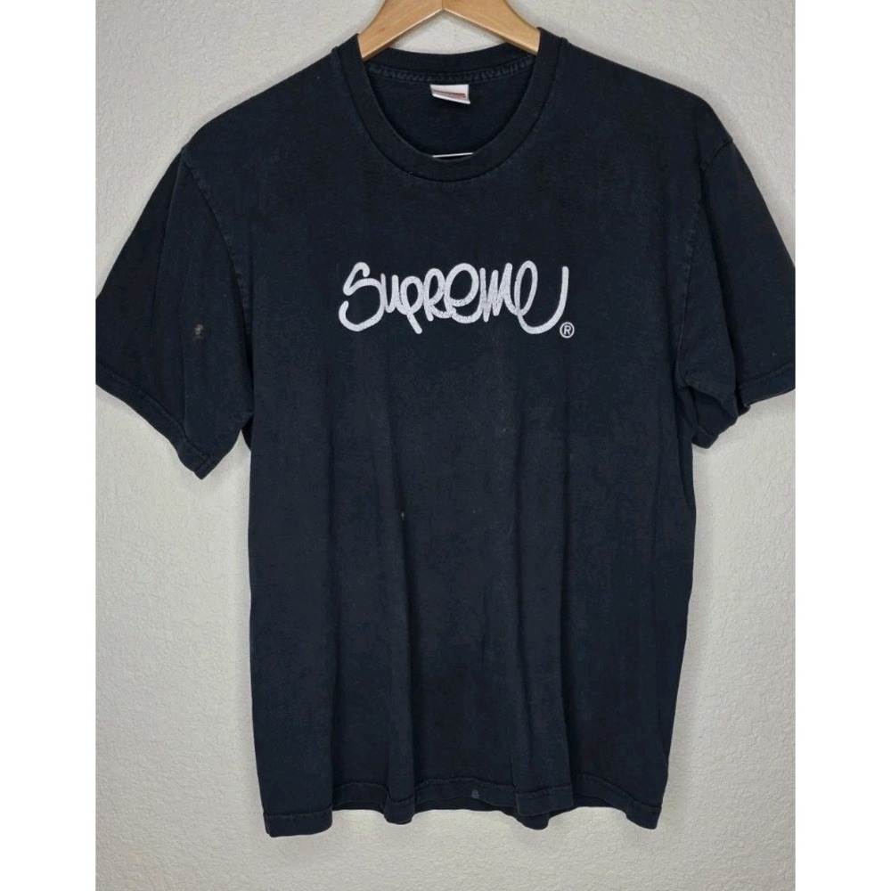 Supreme HandStyle Tee Black Unisex M Made In USA Thrashed Grunge Street